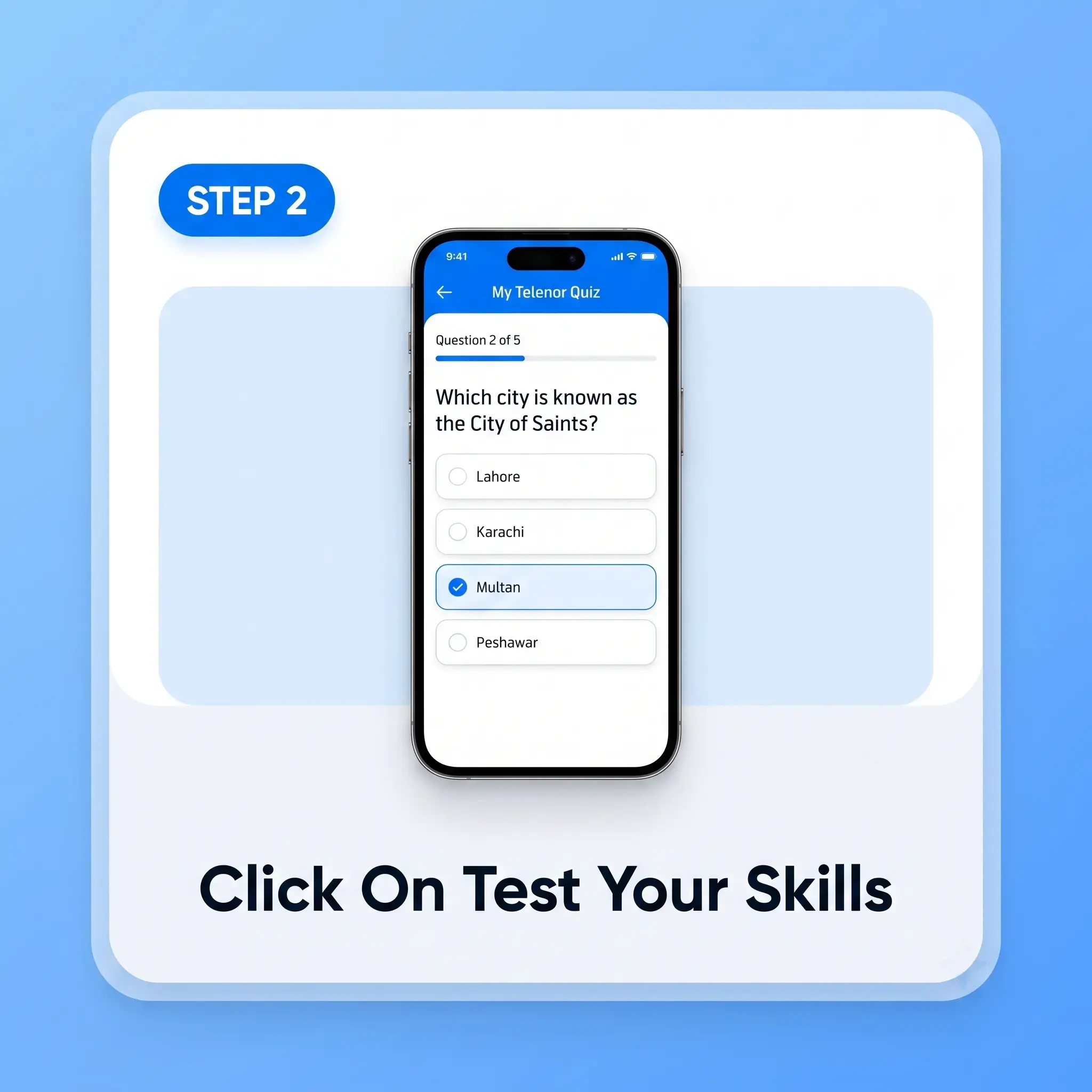 Open the Test Your Skills section